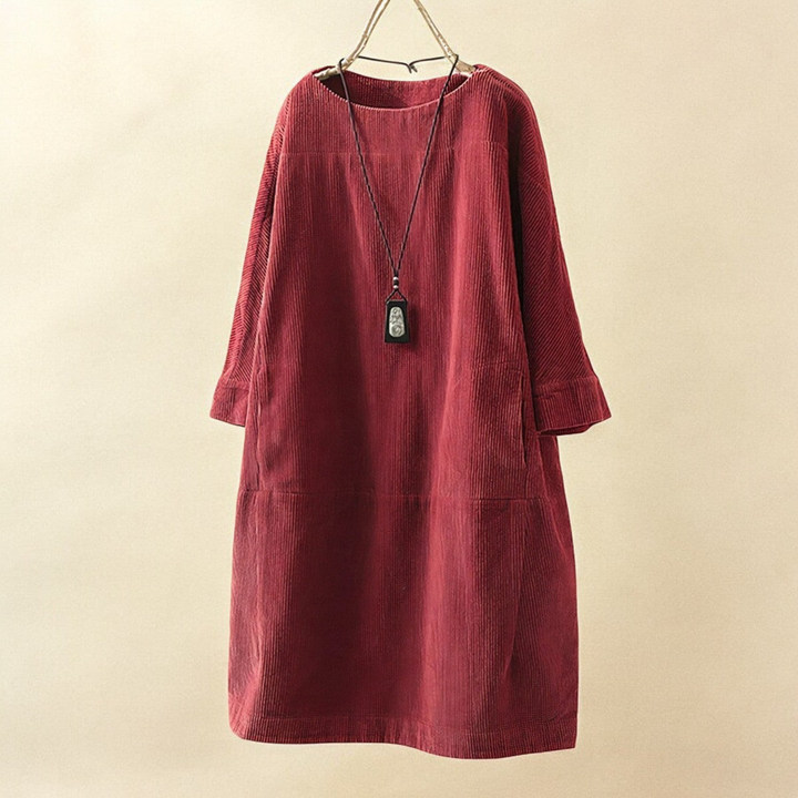 Rowan | Women's Corduroy Relaxed Pocket Midi Dress