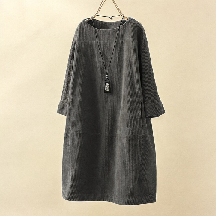 Rowan | Women's Corduroy Relaxed Pocket Midi Dress