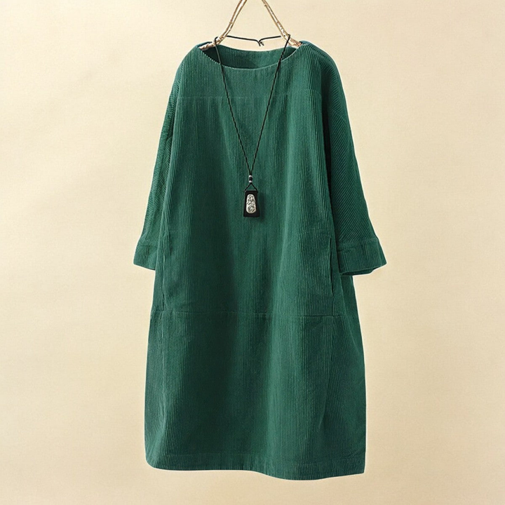Rowan | Women's Corduroy Relaxed Pocket Midi Dress
