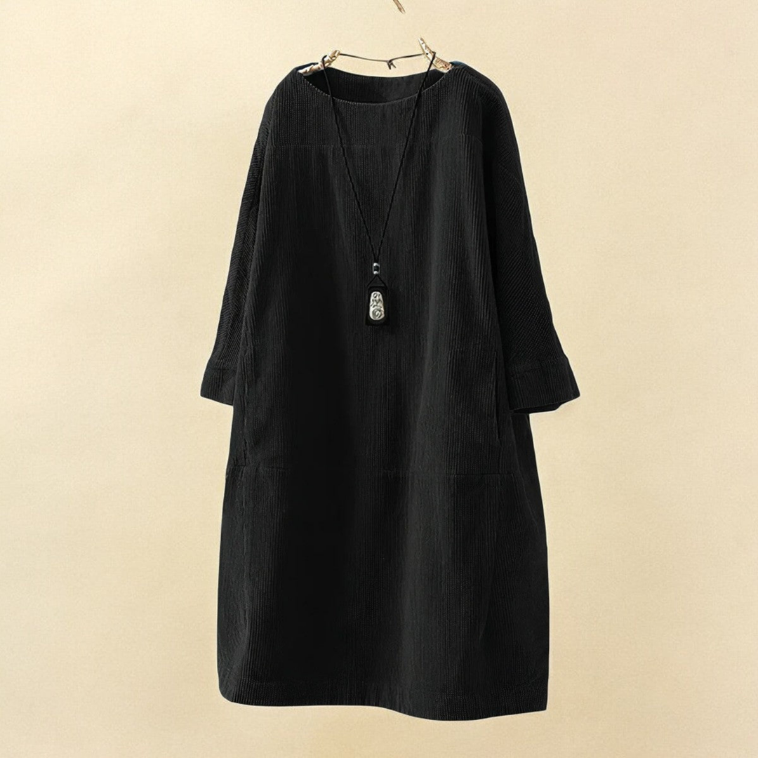 Rowan | Women's Corduroy Relaxed Pocket Midi Dress