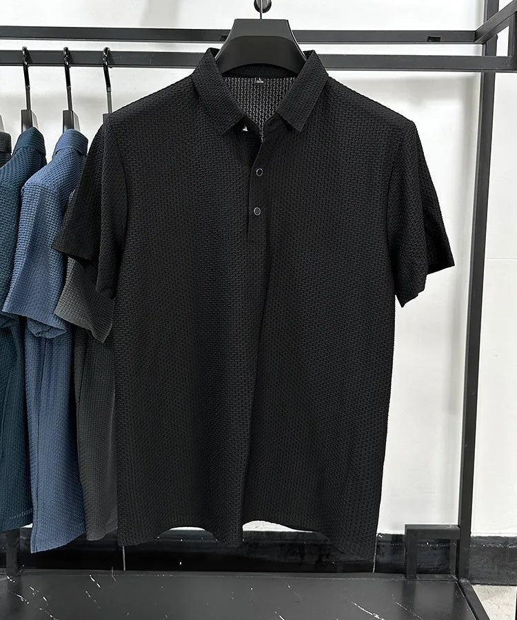 Luxury Textured Polo Shirt | Breathable & Soft