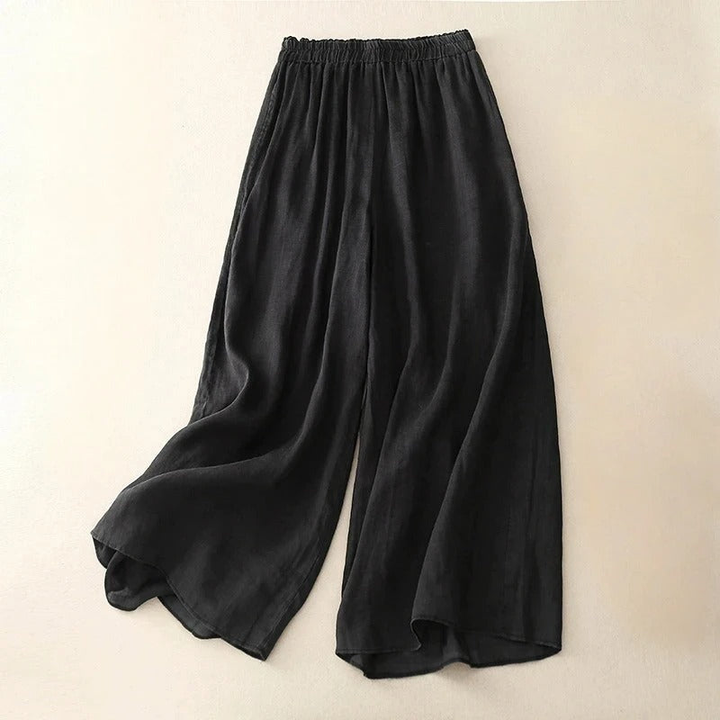Sienna | Women's Linen Elastic Waist Wide-Leg Culottes
