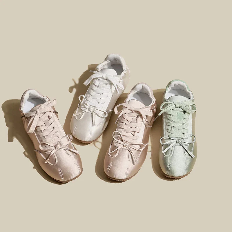 Sienna | Women's Satin Floral Lace-Up Sneakers