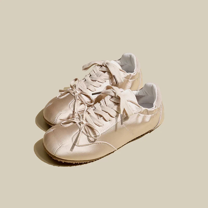 Sienna | Women's Satin Floral Lace-Up Sneakers