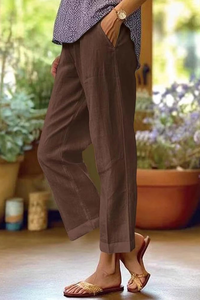 Sloane | Women's Cotton Relaxed Cropped Tapered Trousers