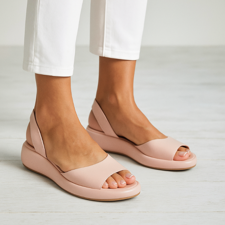 Soleil | Women's Leather Open-Toe Slingback Platform Sandals