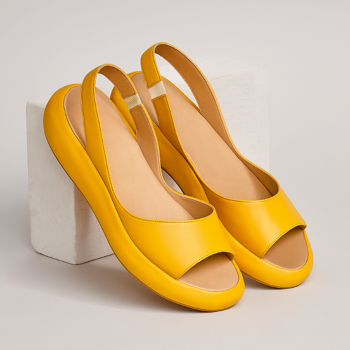 Soleil | Women's Leather Open-Toe Slingback Platform Sandals