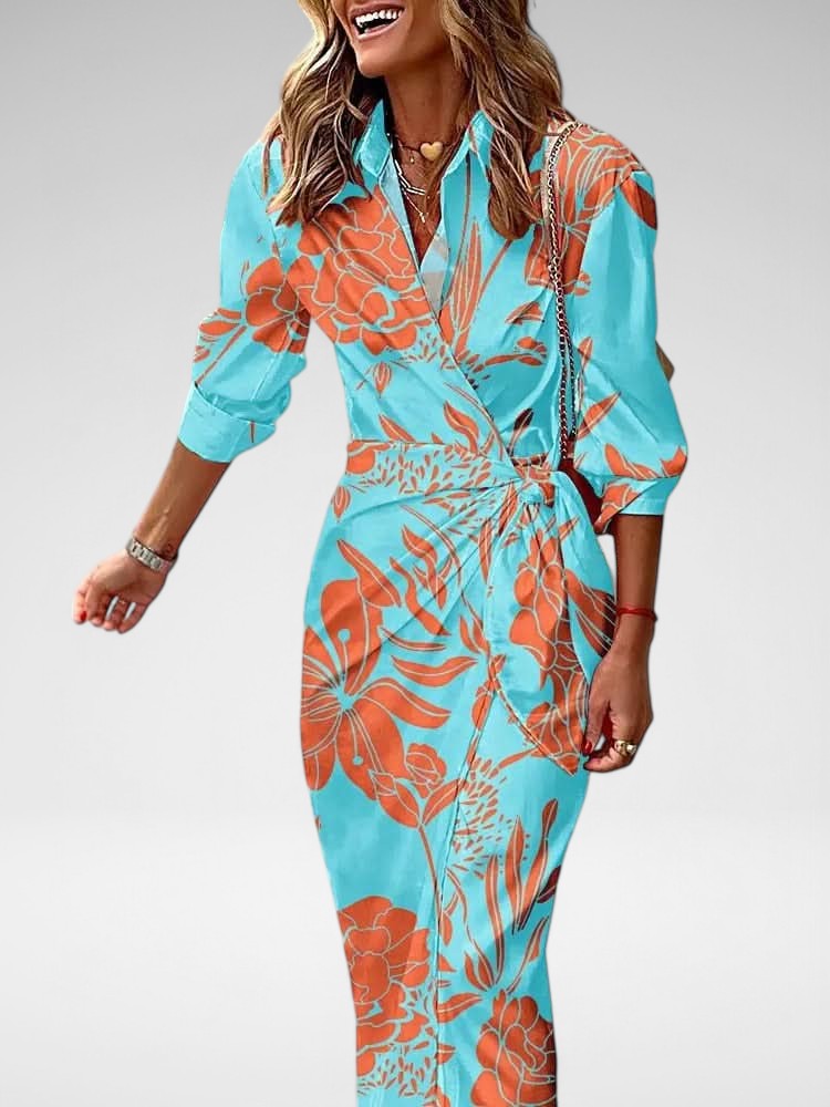 Soraya | Bold Striped Tie-Front Midi Dress