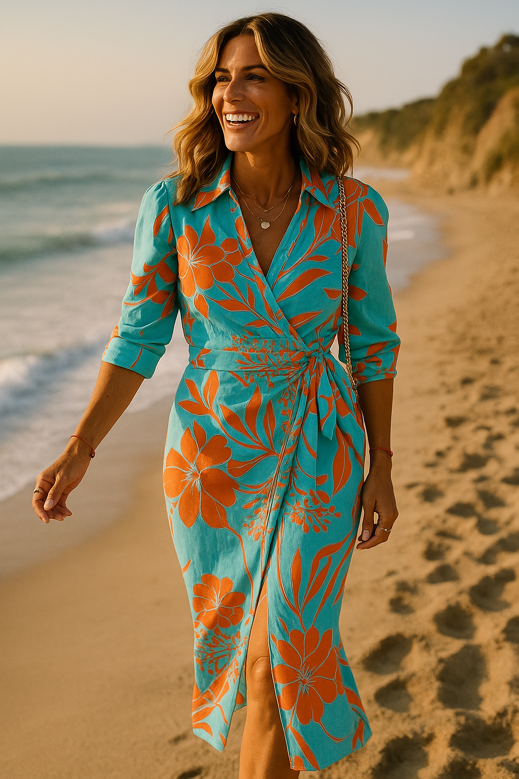 Soraya | Bold Striped Tie-Front Midi Dress