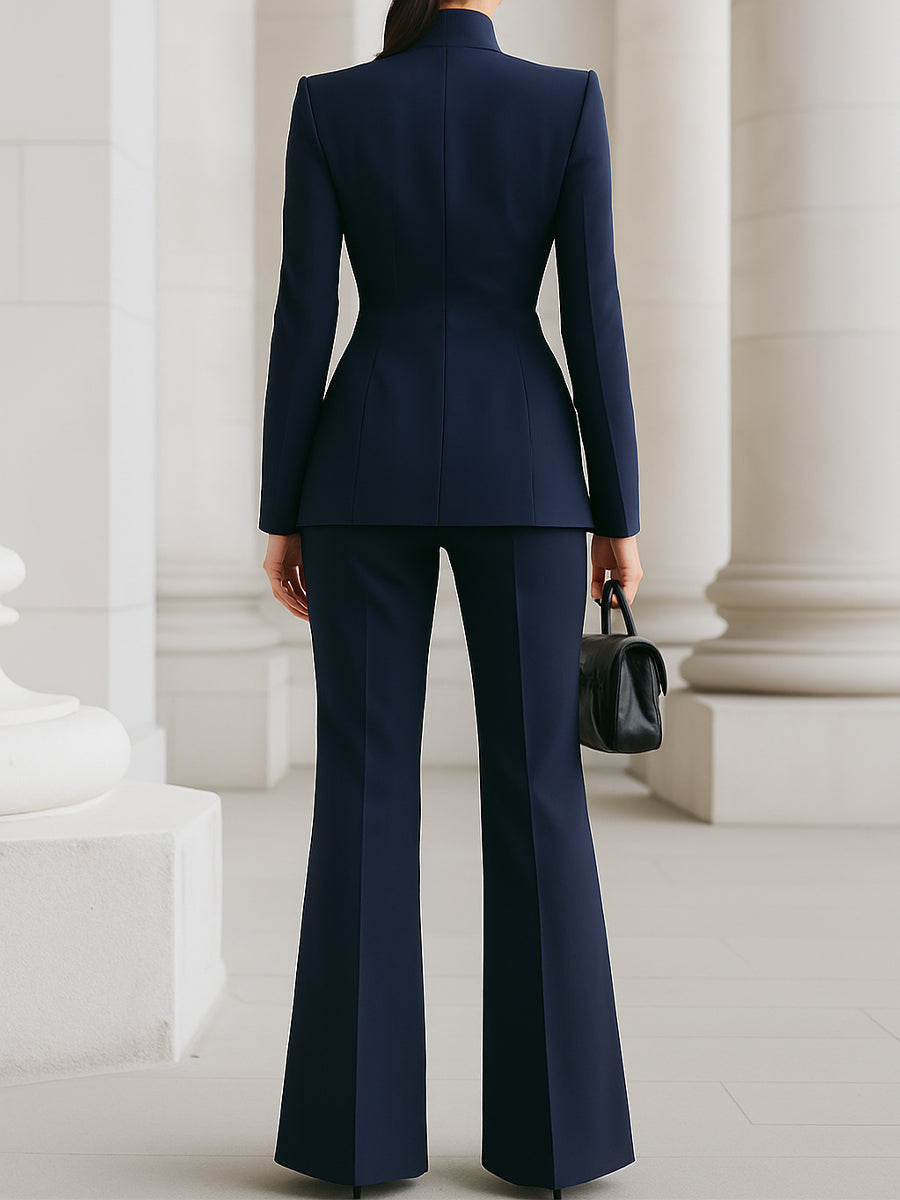 Sutton | Women's Stretch Tailored Blazer & Flared Trouser Suit Set
