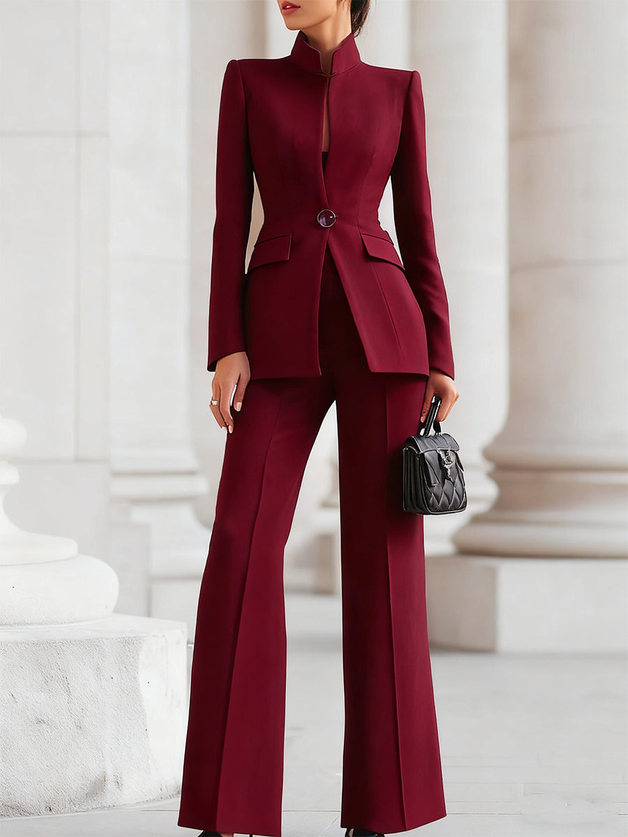 Sutton | Women's Stretch Tailored Blazer & Flared Trouser Suit Set