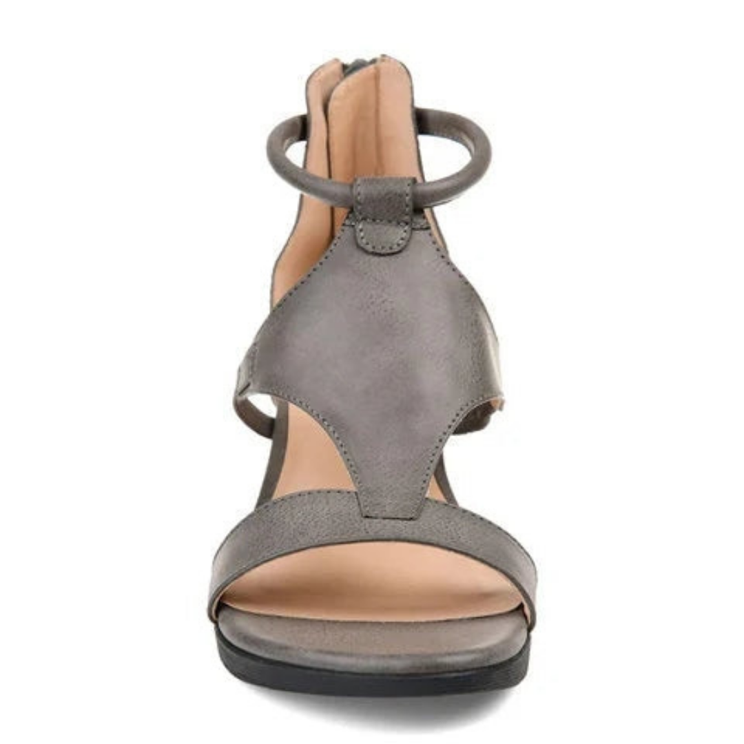 Tana | Women's Leather Ankle-Strap Open-Toe Wedge Sandals