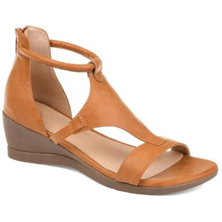 Tana | Women's Leather Ankle-Strap Open-Toe Wedge Sandals