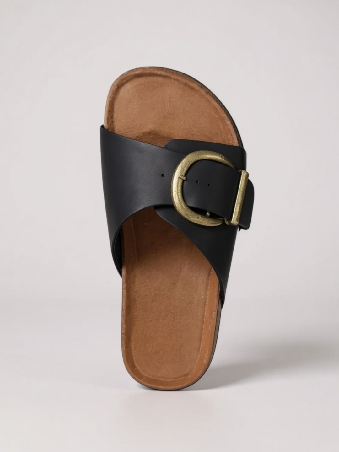 Thea | Women's Leather Single Strap Buckle Slide Sandals