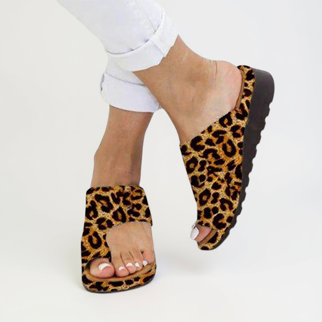 Thea | Women's Orthopaedic Wide-Strap Flat Slide Sandals