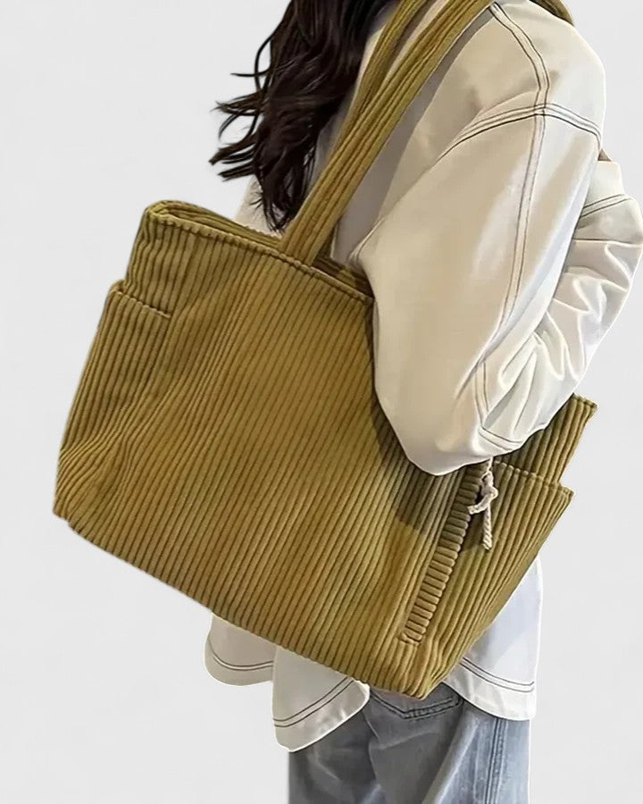 Wren | Women's Corduroy Large Capacity Shoulder Tote Bag
