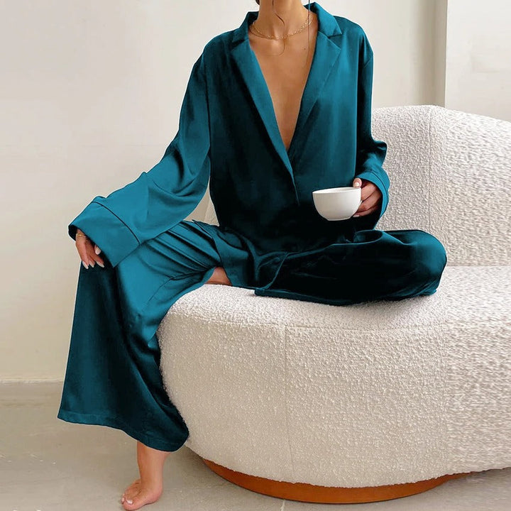 Silky Oversized Pajama Set | Elegant Loungewear