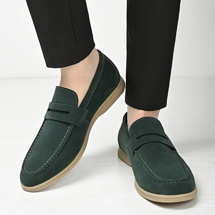 Vegan Suede Loafers | Contrast Sole Design