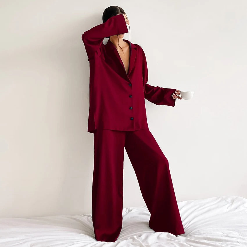 Silky Oversized Pajama Set | Elegant Loungewear