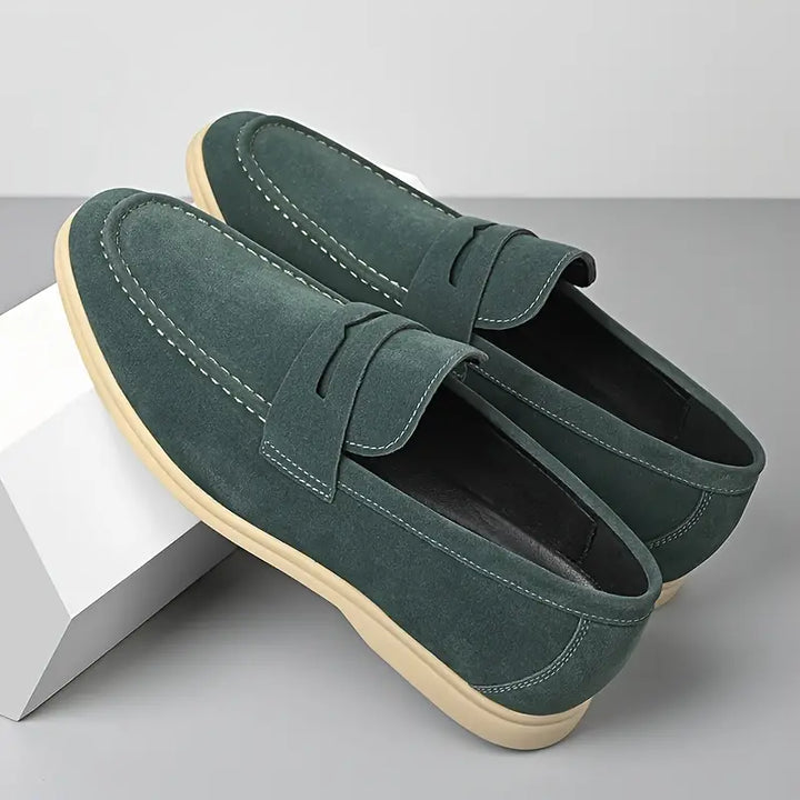 Vegan Suede Loafers | Contrast Sole Design