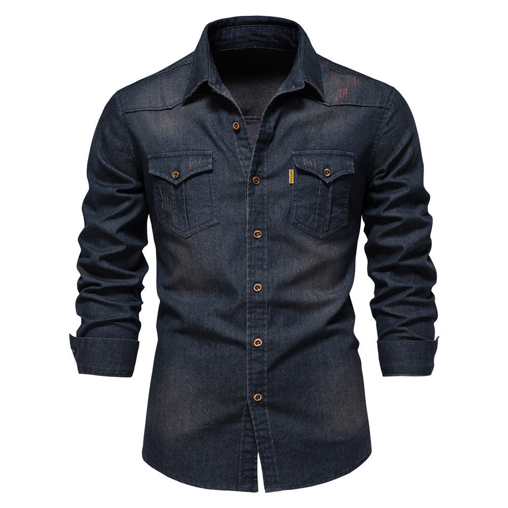 Classic Fit Denim Button-Down Shirt