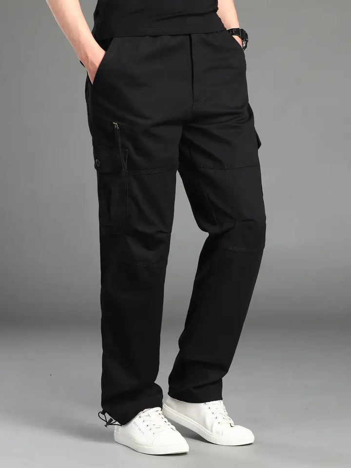 Straight-Fit Cargo Pants | Adjustable Waist & Pockets