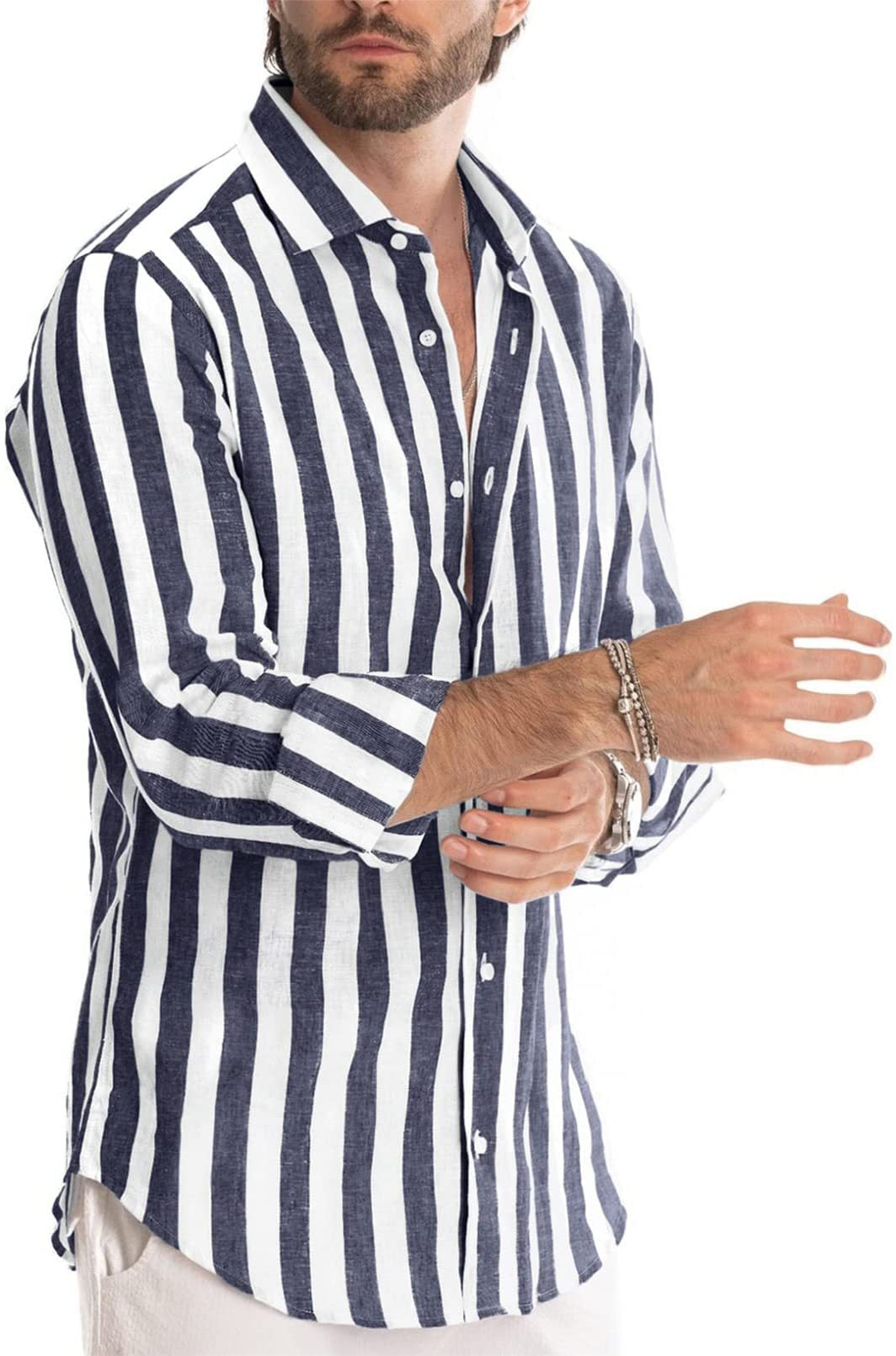 Men's Striped Button-Up Shirt | Relaxed Fit