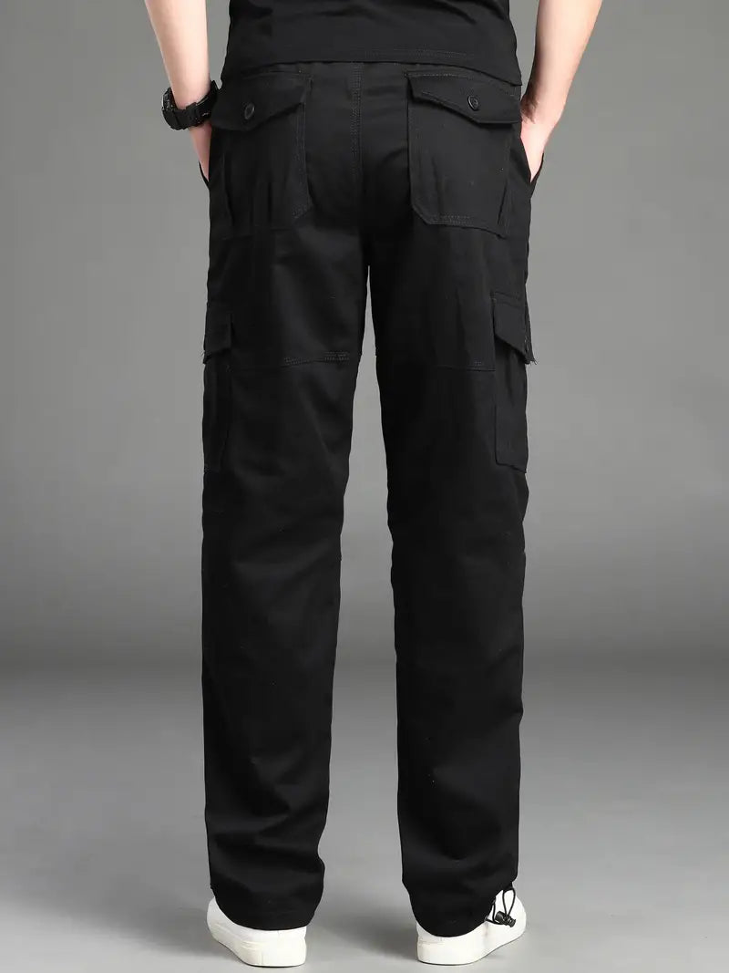 Straight-Fit Cargo Pants | Adjustable Waist & Pockets