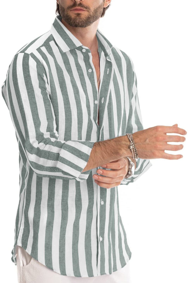 Men's Striped Button-Up Shirt | Relaxed Fit