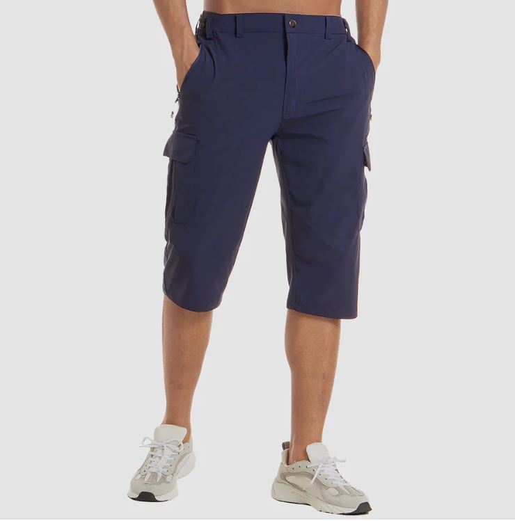 Men's Quick-Dry Cargo Shorts with Stretch and Multiple Pockets